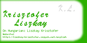 krisztofer liszkay business card
